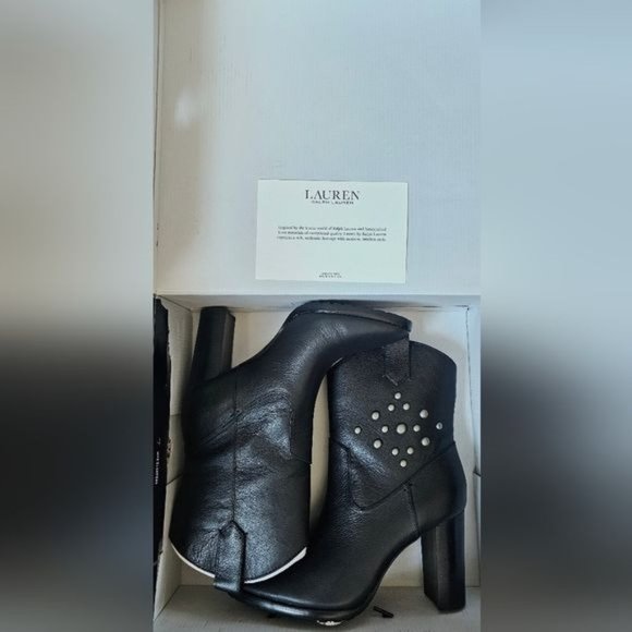 Ralph Lauren | Shoes | Nib Ralph Lauren Micah Leather Angle Boots In ...